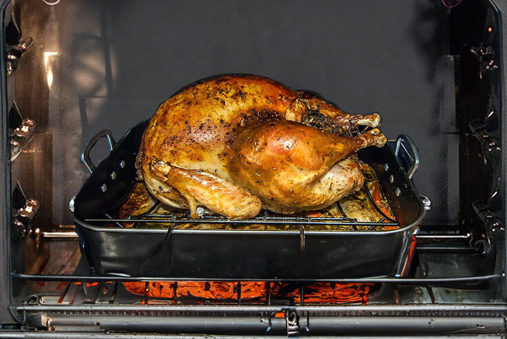 Turkey roasting in the oven